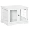 2-in-1 Dog Pet Cage Side Table Indoor Dog Crate Furniture with 2 Lockable Doors - dim. 76L x 54.5W x 56H cm - Metal and MDF