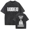 Стирка Винтажная Футболка с Логотипом Рок-Группы Radiohead Тур 'In Rainbows' Мужская Женская Ретро Повседневная Хлопковые Футболки Мужская Готическая Уличная Одежда