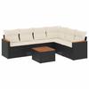 VidaXL Salon de Jardin avec Coussins 7 pcs, Canapés de Terrasse, Ensemble de Meubles de Patio, Mobilier d'Extérieur, Noir 3258409