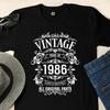 Unisexs Casual 40th Birthday Tshirt  1986 Vintage Style All Components Are Original Summer Shortsleeved Sports Top