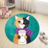 Напольный коврик с изображением головы животного, круглый коврик для домашних животных, милый ковер для спальни, гостиной, корейский стиль, коврик для стула, детские ковры