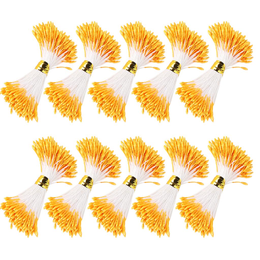 900 шт. искусственные тычинки гипсовые оранжевого цвета двухконечные имитация букета