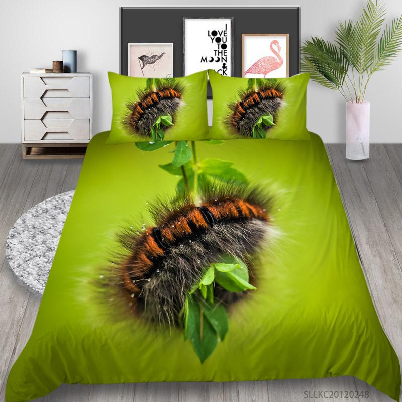 Hot Sell Caterpillar Home Textiles Luxury Bedding Cover Suit Washed Breathable Quilt Cover High Quality Teen Children Highly Duvet Cover