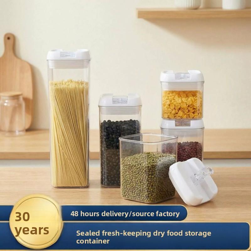 Contenedor de almacenamiento de alimentos cuadrado sellado para cocina organizador de cereales y pasta