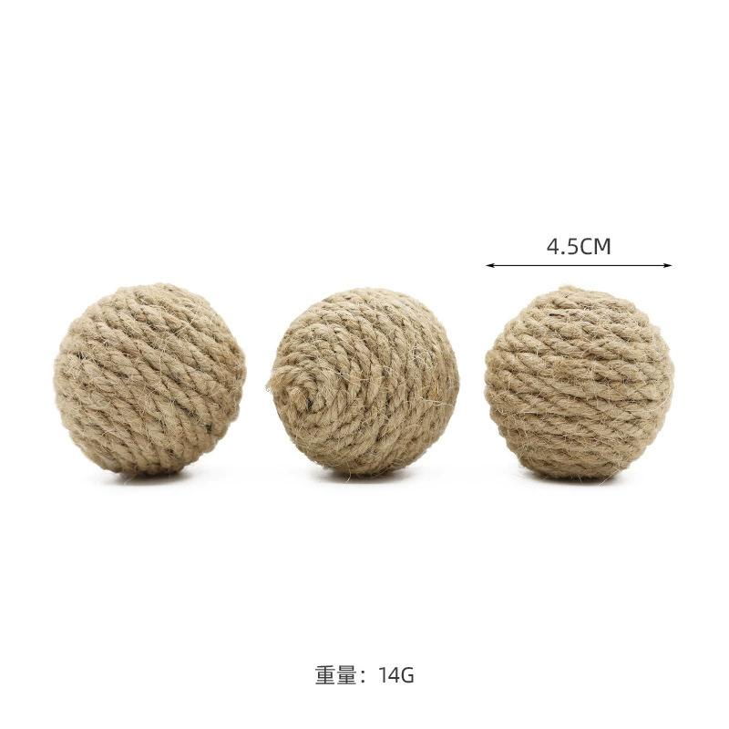 1/1/11PCS Cats Sounding Ball Interactive Handmade Sisal Cat Scratching Ball Make Sounds Cat Toy Home Kitten Ball Toys