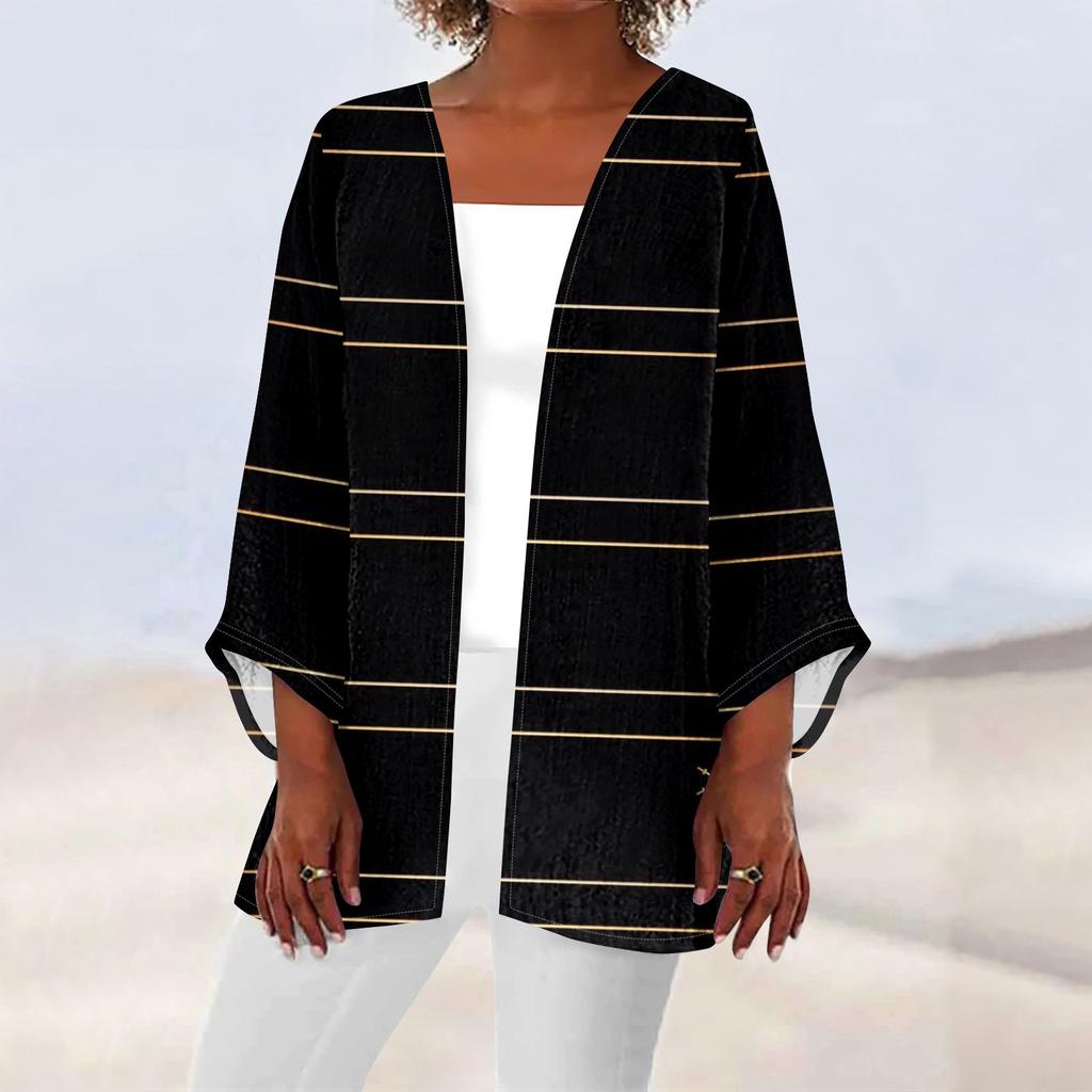 Женская повседневная мода с рождественским принтом легкая куртка средней длины кардиган