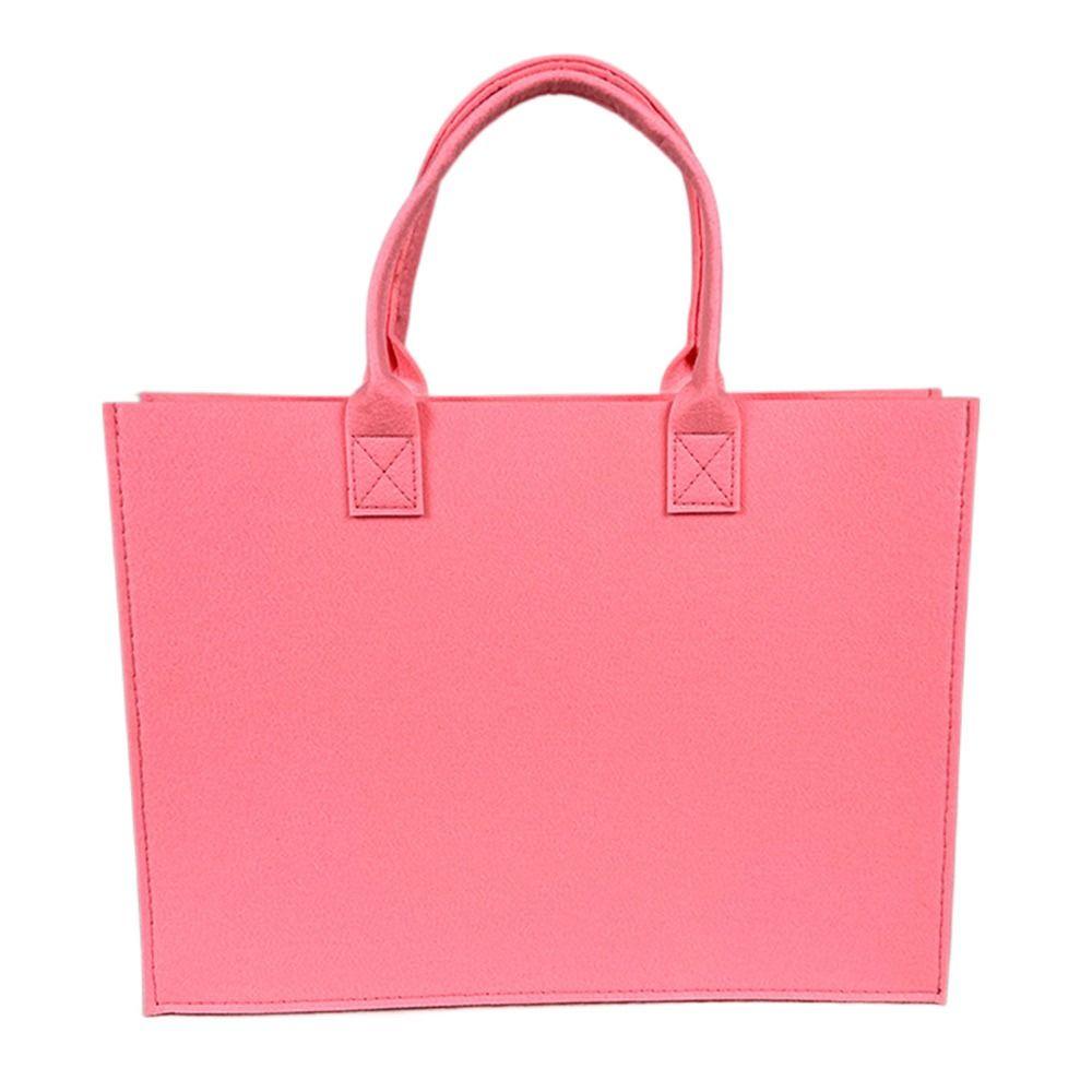 Casual Felt Shoulder Bag Large Capacity Solid Color Tote Bag Shopping Bag Woman Girls