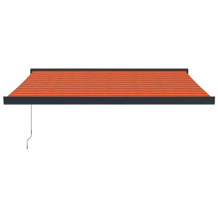 VidaXL Retractable Awning Orange and Brown 3.5x2.5m Fabric and Aluminum 3154617
