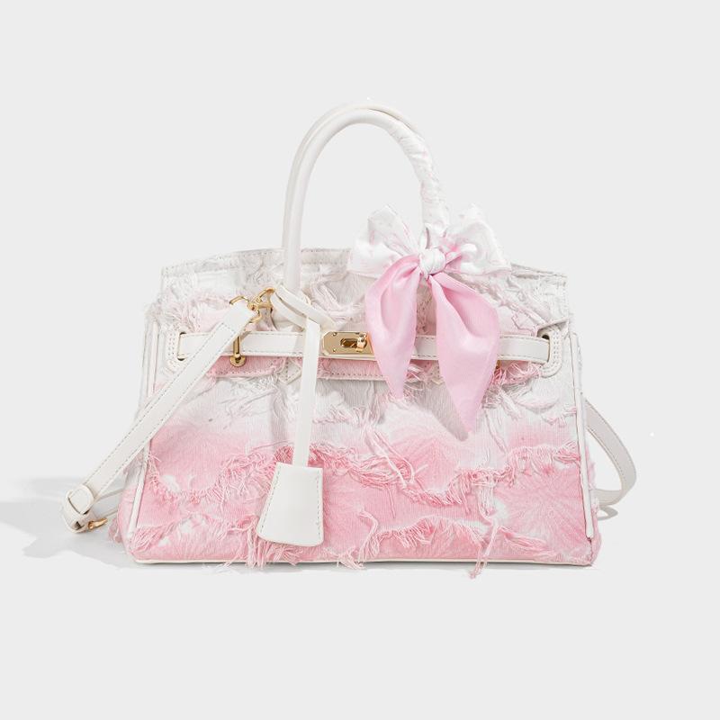 Винтажная джинсовая сумка для женщин 2025 весна-лето платиновая легкая роскошь высокая мода тренд сумка через плечо для женщин