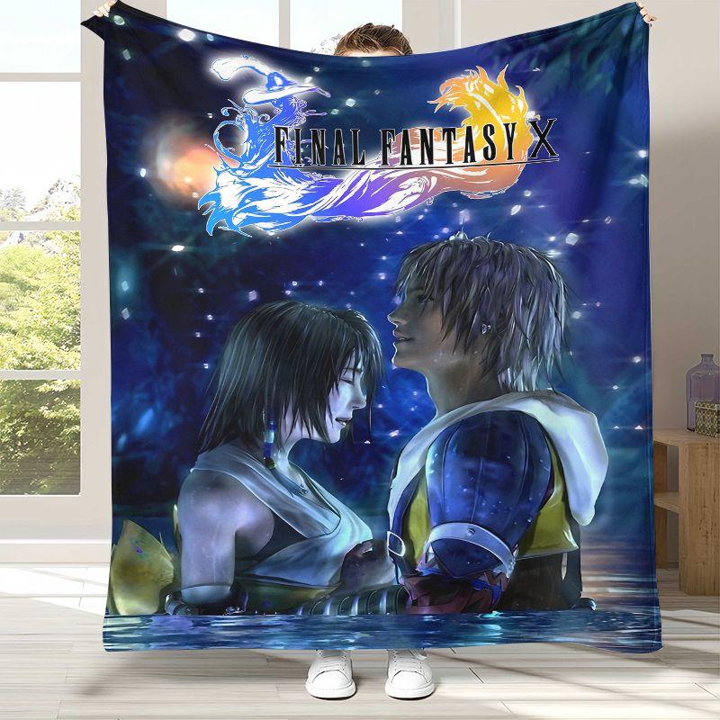Классические игры Final Fantasy Мультяшное фланелевое одеяло, Ультрамягкий теплый плюшевый плед для дома, спальни, кровати, дивана, офиса, пикника
