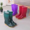 Women's Waterproof Non-Slip Rubber Rain Boots - High/Mid Tube with Cotton Lining for Warmth, Ideal for Work, Kitchen, or Car Wash