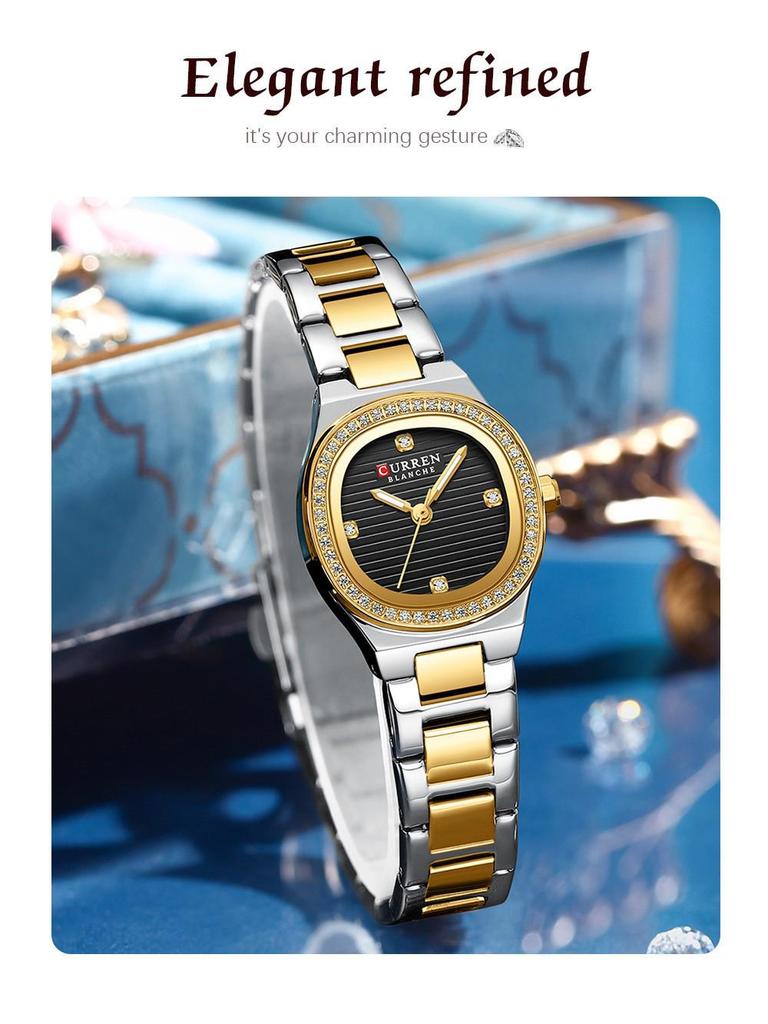 CURREN 9101 Женские квадратные кварцевые повседневные наручные часы