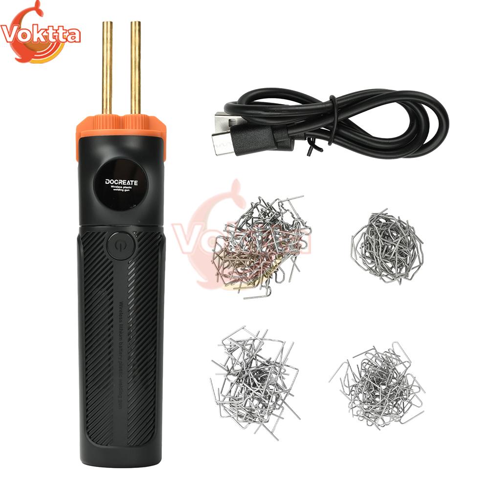 5000mAh Cordless Plastic Welder Type-C Rechargeable Plastic Welding Machine 400PCS Needles Heat Stapler Bumper Repair Kits