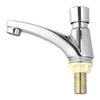 Self Closing Faucet with Time Delay for Efficient Water Use In Bathrooms