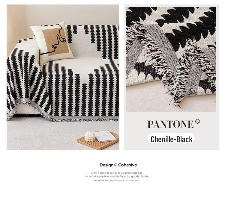 Chenille Nordic Sofa Cover: One-Piece, Dust-Proof, All-Season Blanket