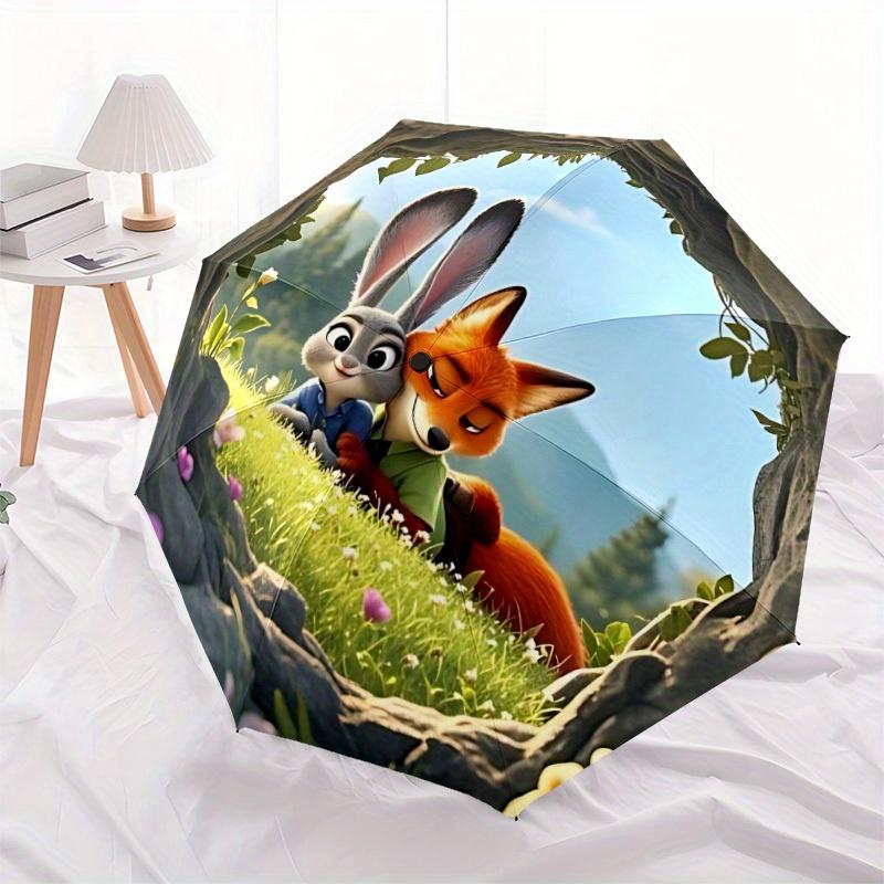 1pc Zootopia Automatic Umbrella 8-Bone Design Compact Gear for Outdoor Travel,Perfect Gift for Friends' Birthdays y250813019