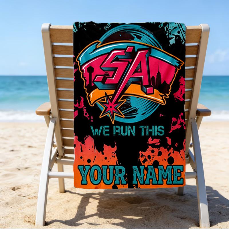 Custom Name Beach Towel Antonio Spurs Logo Beach Towel, Soft Microfiber, Gift for Her/Him, Birthday, for Pool, Beach, Travel, Fan gifts