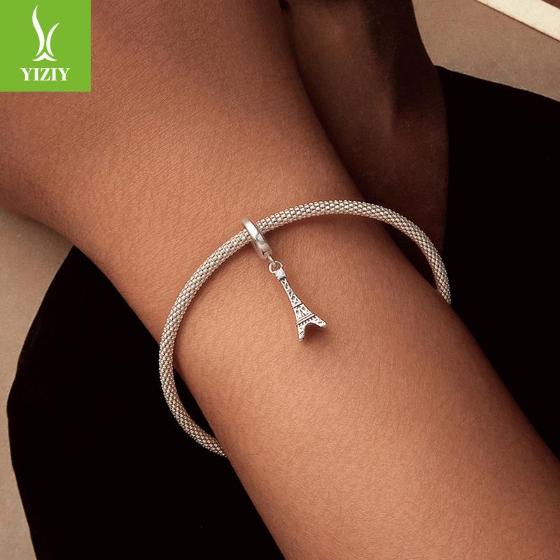 Открывающийся и закрывающийся кулон «Эйфелева башня» из серебра 925 пробы, браслет-шарм «Сделай сам», универсальный браслет, бусины