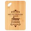 Planche À Découper - PLANETEE - Meilleur Quand Anne Cuisine - Bambou 30x20x1 Cm - Bords Arrondis - Trou D'accroche 24 Mm