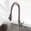 Modern Single-hole Single-handle 304 Stainless Steel Pull-down Kitchen Faucet Ceramic Valve Core