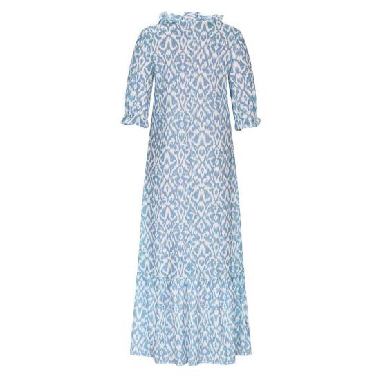 Женское летнее платье трапециевидной формы с большим подолом в богемном стиле и половиной рукавов с кисточками и V-образным вырезом, свободное пляжное платье макси с принтом для отпуска