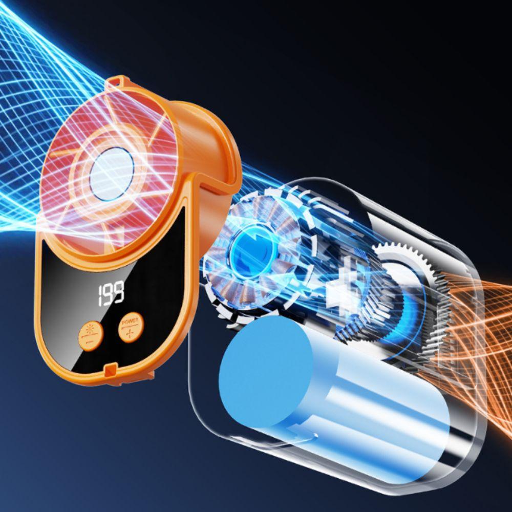Strong Airflow Waist Clip Fan LED Display Mini Cooling Fan Waist-mounted Fan Evening Trips