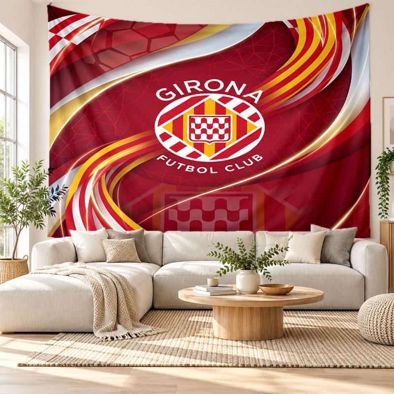 Girona FC Wall Tapestry, Soft Fabric Wall Hanging, Decorative Backdrop For Bedroom Home Wall Art