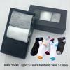 Men's Mid-Calf Boat Socks Gift Box: 3-Pair Set, Solid Colors, Spring & Autumn