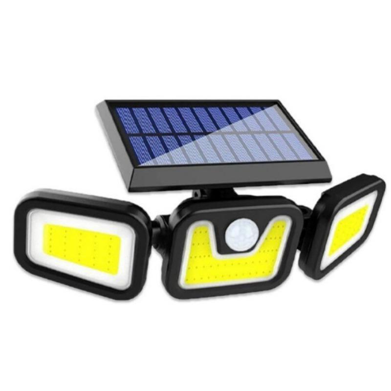 Светодиодный солнечный светильник уличный с датчиком движения, датчик человеческого тела, регулируемая головка, водонепроницаемость IP65, солнечный настенный светильник с тремя головками для сада