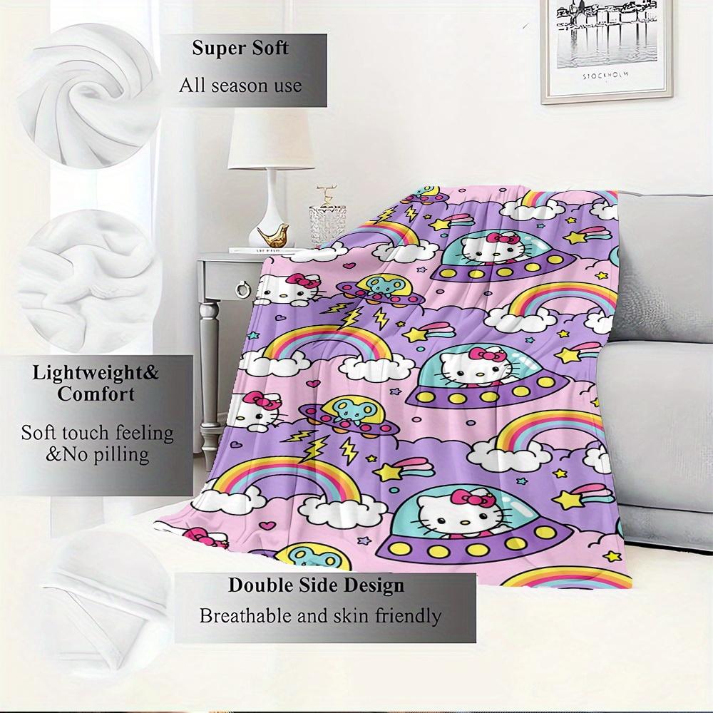 1 шт. одеяло с рисунком радужного облака и звезд Hello Kitty - Декоративное домашнее одеяло для всех сезонов, мягкое и удобное, можно стирать в машине, su
