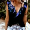 Женские майки, сексуальные летние топы без рукавов с v-образным вырезом, жилет с 3D принтом в виде ромба, крутые легкие топы
