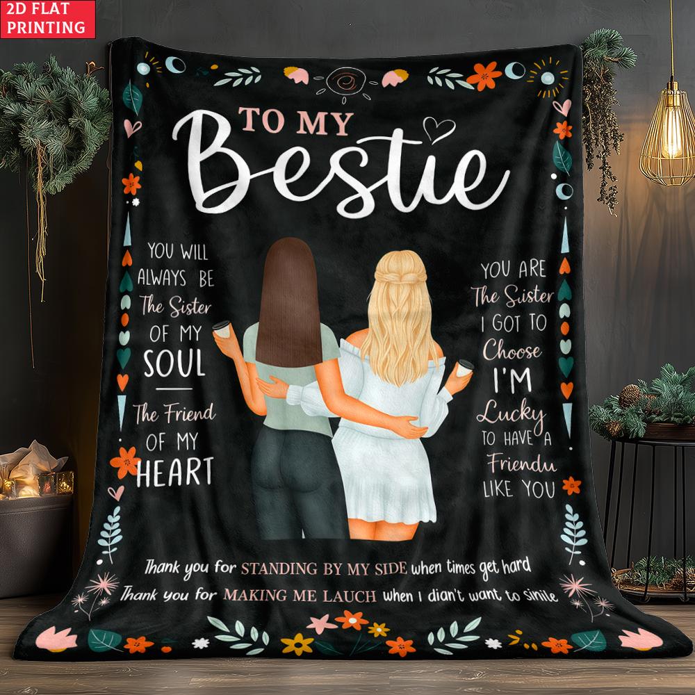 Best Friend Print thin Flannel Blanket for Bedrooms,Living Rooms,Sofas Blankets,Lunch Breaks,blankets fluffy blanket