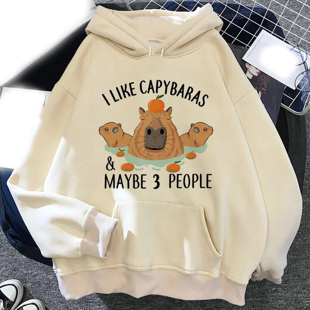 Kawaii Capybara Printed Hoodies Unisex Women Graphic Funny Casual Hoodie Sweatshirts Oversized Pullovers Unisex Tracksuits Clothing