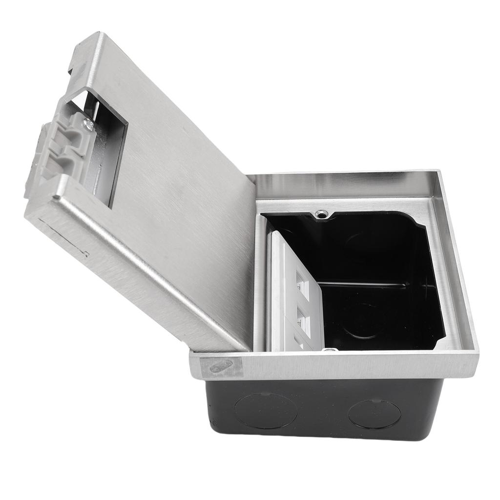 Recessed Floor Electrical Outlet Kit Flat Concealed Receptacle Outlet Water Proof Cover Box 1pc 3 Prong and 2pcs