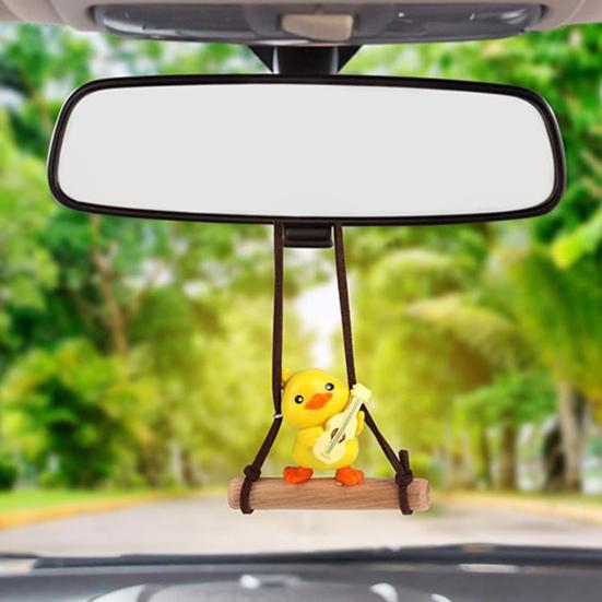 Подвеска в виде утки для автомобиля, симпатичное украшение для зеркала заднего вида, крутая качающаяся утка, многофункциональная сумка, талисман для дома и сада, подарки
