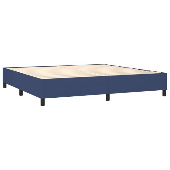 Maison Exclusive - Sommier à lattes de lit avec matelas Bleu 200x200 cm Tissu