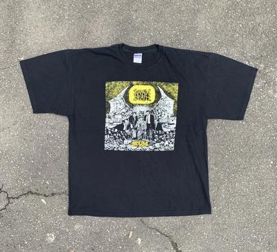 Винтажная футболка Napalm Death Skum Y2k Смерть Выцветшие Черепа