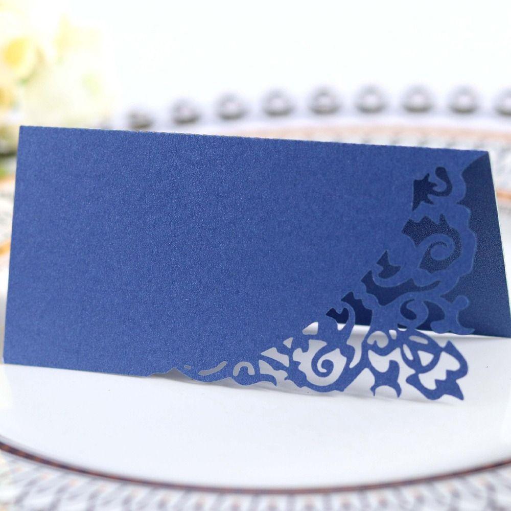 10 шт. Свадебные настольные карточки с лазерной резкой, пустые бумажные карточки с номером и именем, складные, элегантные карточки с номером места, для банкетных столов