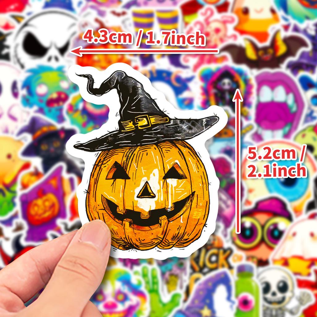 50 Halloween Stickers Death Ghost Pumpkin Lantern Cartoon Doodle Stickers DIY Suitcase Laptop Stickers