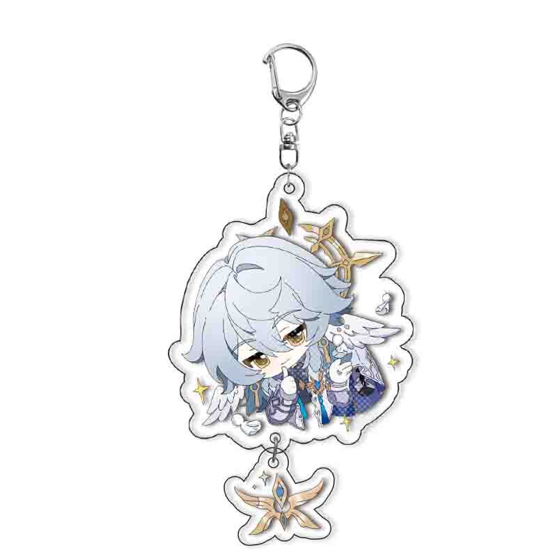 Honkai Star Rail Sunday Acheron Black Swan Sparkle Robin Misha Cosplay Keychain Acrylic Pendant Keyring
