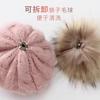 Children's Hat Winter Boy Girl Raccoon Hairball Knitted Hat Baby Twist Windproof Warm Wool Hat