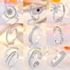 New 925 Sterling Silver Ring AAA Zircon Adjustable Size Engagement Rings For Women Wedding Ring Party Fashion Nice Jewelry Gift