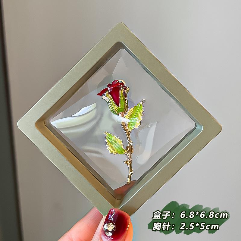 Green Plant Flower Brooch Pearl Anti-Light Pin Accessories High-End Women'S Small Fresh Suit Corsage Decoration