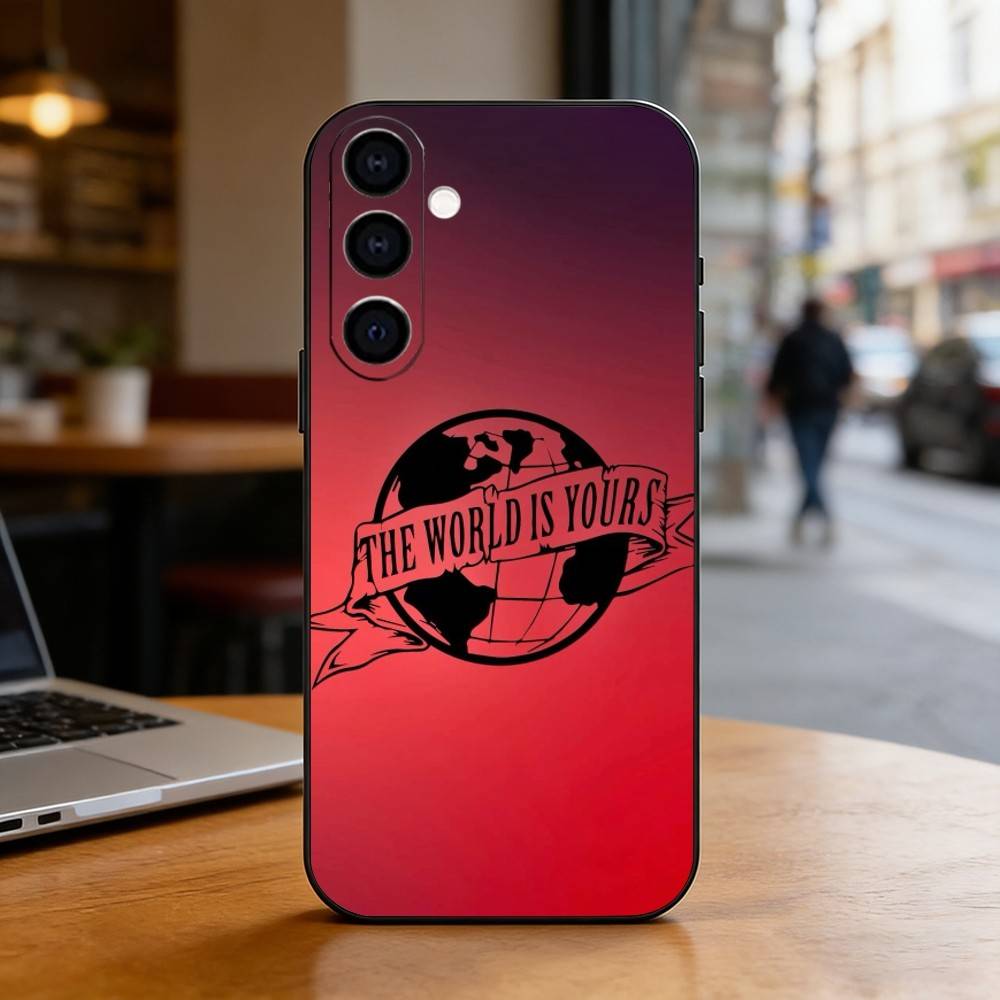 The World Is Yours S-Scarfaces Phone Case For Samsung Galaxy A73,A72,A71,A70,A53,A52,A51,Soft Silicone Black Cover