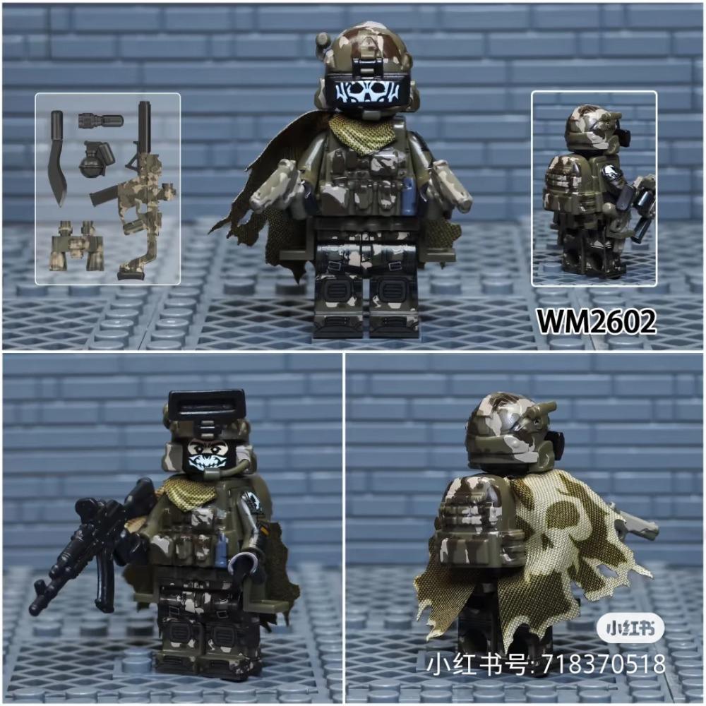 WM6147 WM6168 WM6169 Military Series SWAT Special Forces Building Block Commando Soldier City Police Cap Mini Action Figure Toys