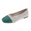 Модные женские туфли-одиночки с цветовым сочетанием, легкие, с мягкой поверхностью, с плоским дном и квадратной головкой, женские туфли большого размера 43