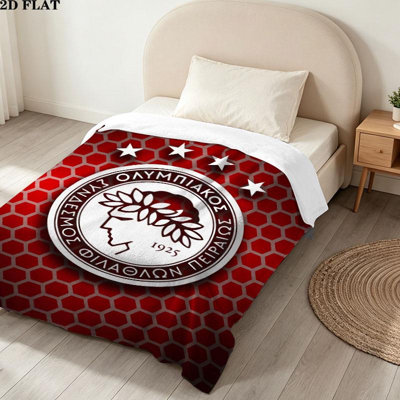 Custom Olympiacos F.C Blanket, High quality Comfortable for All Seasons, Home Decor, Warmth and Comfort