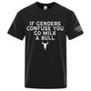 2025 Summer Unisexs If Genders Confuse You Go Milk A Bull Logo Print Ice Silk Refreshing And Nonsticky Short Sleeve Tshirt