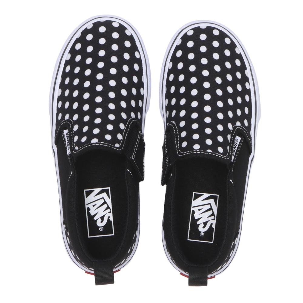 Vans V98ps Dot Blk Wht Dot Slip On