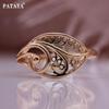PATAYA Hollow Geometric Line Type Earrings Rose Gold Color Vintage Classic Antique Classical Earring Ring Combination Set